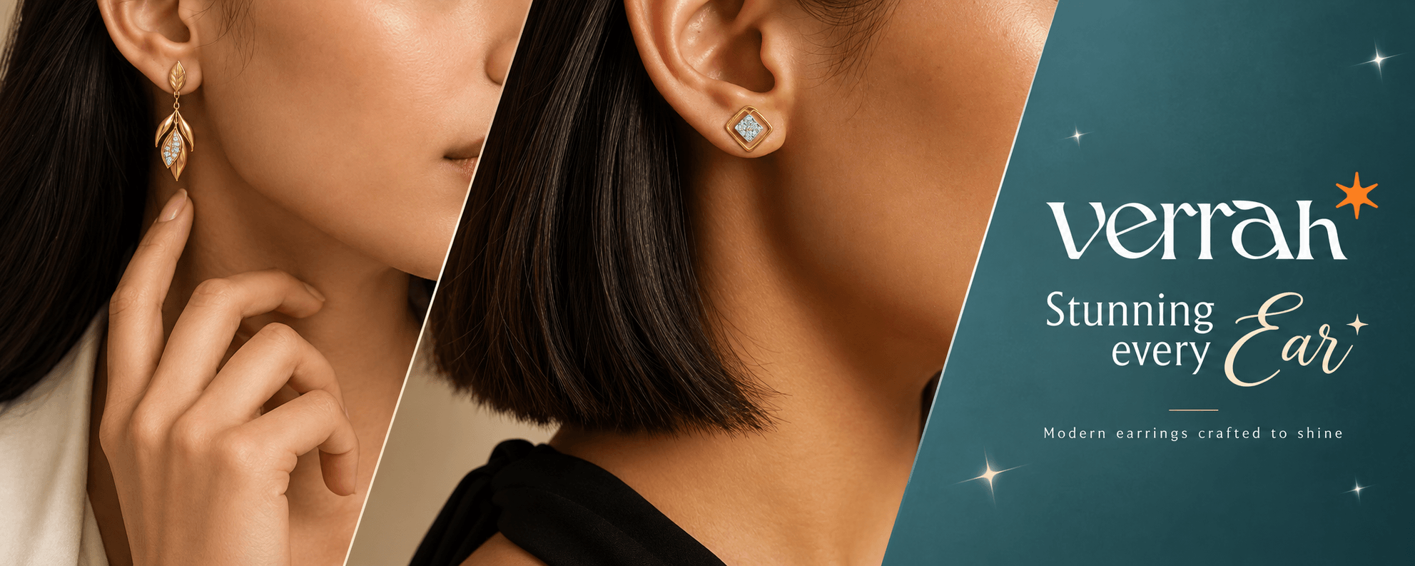 Verrah — stunning in every ear: modern silver and diamond earrings